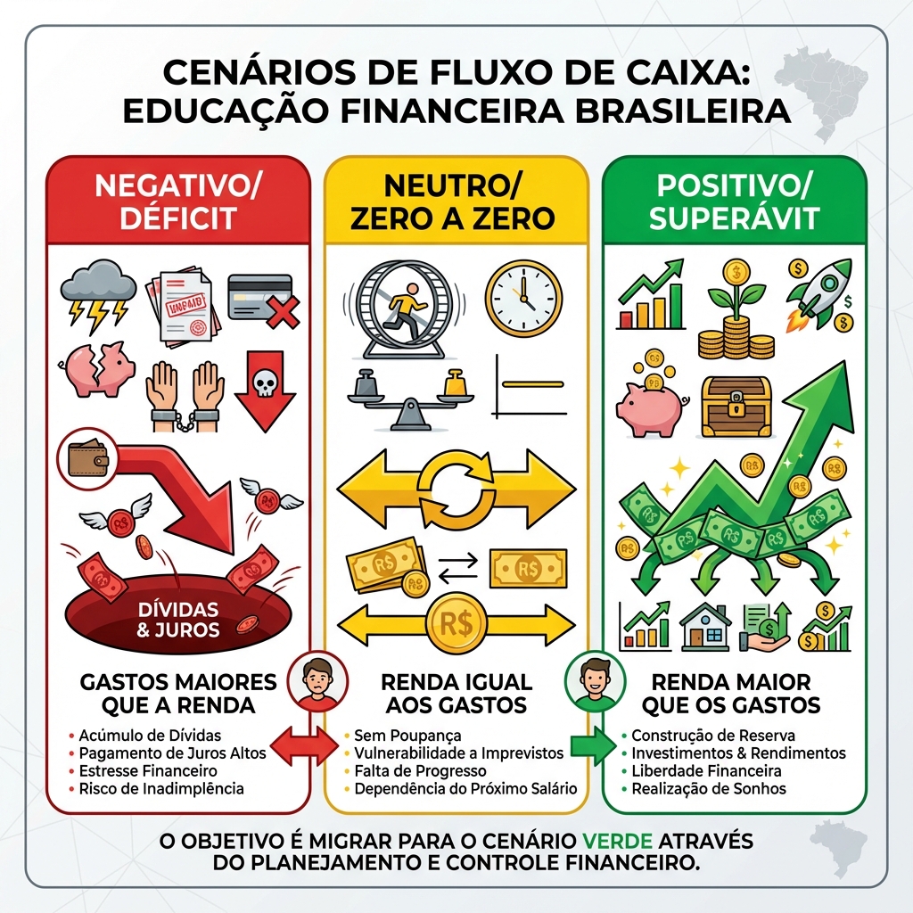 Os Três Cenários do Fluxo de Caixa